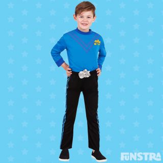 Anthony costume with black pants and blue skivvy