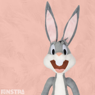 What's up, Doc? Cuddle that rascally rabbit from Warner Bros. Looney Tunes and Merrie Melodies animated cartoons with a Bugs Bunny plush doll.