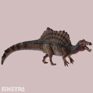 The Spinosaurus was one of the most dangerous dinosaurs. It is considered the biggest carnivore because it was even bigger than the Tyrannosaurus rex and the Giganotosaurus! It can be easily distinguished from the other two dinosaurs by the spiny sail on its back and its crocodile-like snout.