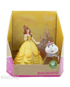 'Tale as old as time.' Belle wears her signature golden yellow gown and holds the red rose. The adorable enchanted teapot, Mrs Potts is the perfect accompaniment to Princess Beauty in this double pack.