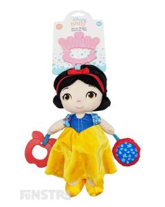 The Snow White from Snow White and the Seven Dwarfs activity toy helps to develop your little one's senses and fine motor skills with a rattle, squeaker and teether from Disney Baby.