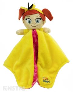 The yellow Wiggle, Emma, plush toy and blanket is super soft and ready for lots of cuddles to comfort baby.