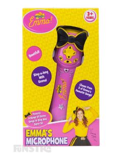 Sing and dance along with Emma, Lachy, Anthony and Simon as you perform the Wiggles songs with Emma's microphone toy.