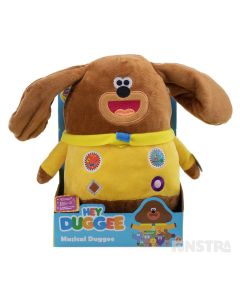 Duggee plays music from the show, flaps his ears and moves to the music with this fun interactive battery operated toy.