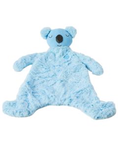 Kip the koala security blanket is blue and an adorable companion, soother and comfort object for infants.