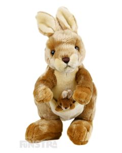 The Kangaroo Jack plush toy is soft and cuddly, the perfect furry friend for children that love kangaroos and other animals of Australia.