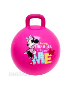 Be fabulous and bounce with Disney's adorable Minnie Mouse on this super cute pink hopper ball.