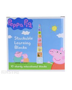 Learn the alphabet, numbers, colours and shapes with these fun stackable learning blocks featuring Peppa Pig and friends.