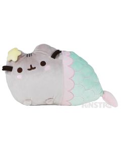 Purrmaid is making a splash! Pusheen is a mermaid star and brings the  magical Pusheen mermaid to life, featuring a beautiful pastel fin tail with embroidered scales and wears a starfish shell bow.