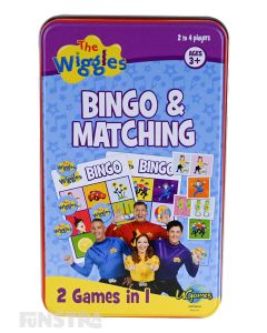 Play Bingo and a Matching game with Anthony, Simon, Lachy and Emma with this two in one game tin.
