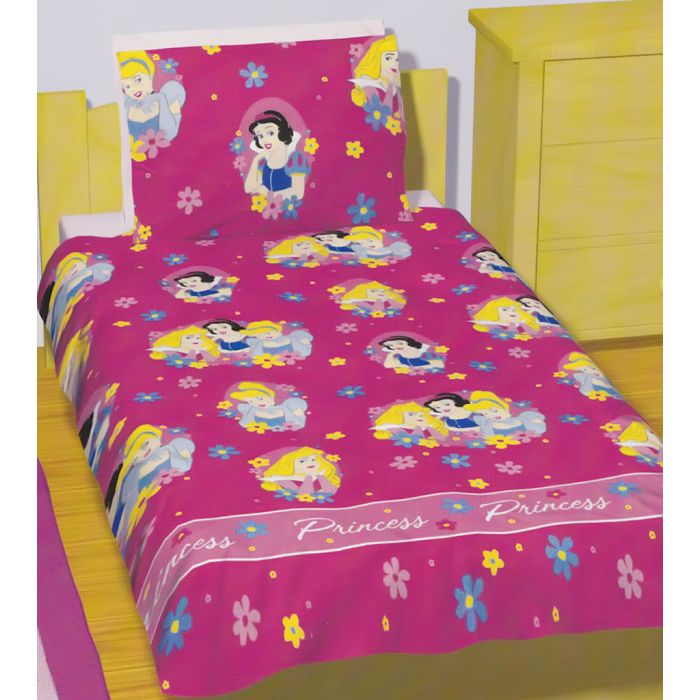 Girls Princess Dress Duvet Cover Bed Set Single Pink Reversible Princess Fairy