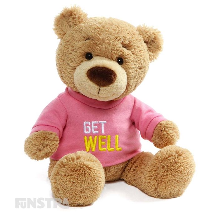 Ganz Plush Stuffed Animal Toy Hoodie Teddy Bear 9 in Get Well Soon 