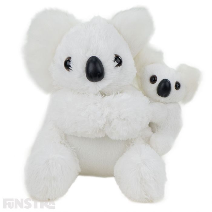 Spire Cute Simulation Australian Koala Mom & Kid Soft Toy 28cm, White 