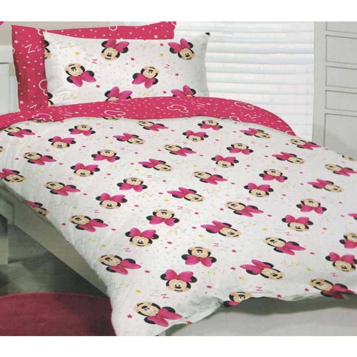 Minnie Quilt Duvet Cover Bedding Set, Mickey Mouse Clubhouse Queen Bedding