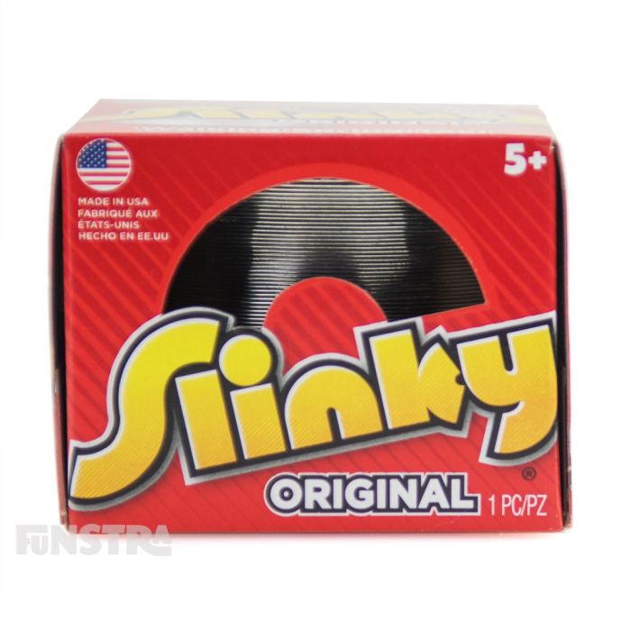 The original metal slinky walking spring toy comes packaged in a box, a perfect gift for girls and boys.