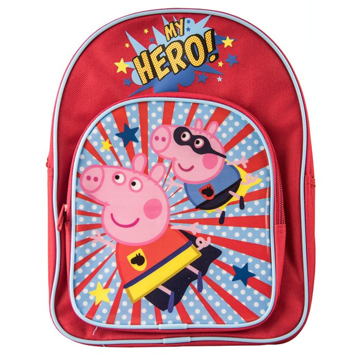 Peppa Pig Cosmic George Two Pocket Backpack School Bag Rucksack 