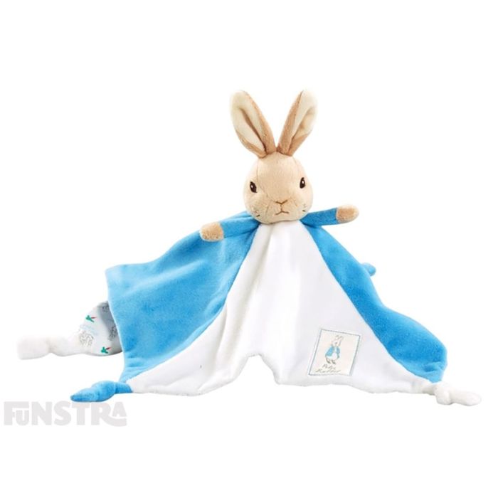 Peter Rabbit blankey is an adorable companion and comfort object for infants from the Beatrix Potter collection.