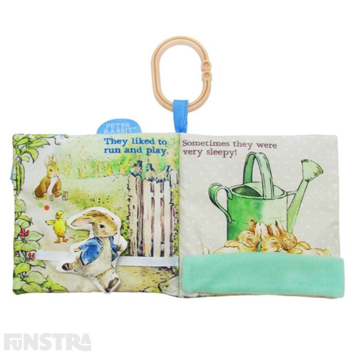 Adorable peek-a-boo flap and accessories for grabbing and gripping that help develop baby's fine motor skills.