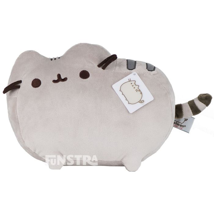 Classic Pusheen pose brings the adorable web comic to life with this super cute and cuddly stuffed toy from the GUND collection of Pusheen with soft textiles and embroidered features.