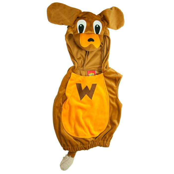 Sing, dance and shake your hips with Wags the Dog as you dress up as the popular mascot of the Wiggles, a tall, brown, dancing dog with floppy ears. 'Wags The Dog, he likes to Tango!'
