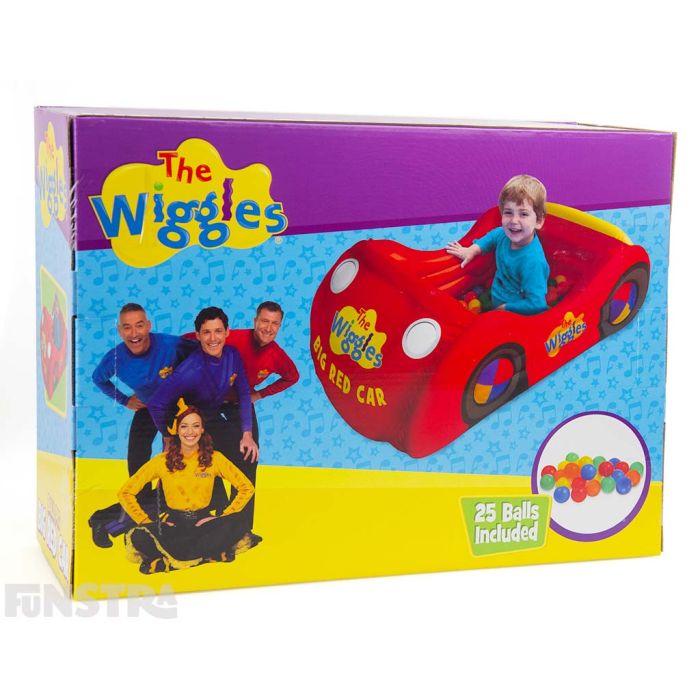 Children that enjoy singing and dancing with Emma, Lachy, Simon and Anthony will love to play with the colored balls in this fabulous inflatable Big Red Car ball pit.