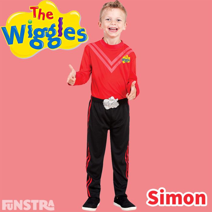 Licensed Adult The Wiggles 30th Anniversary Red Simon Wiggle Costume Top Mens
