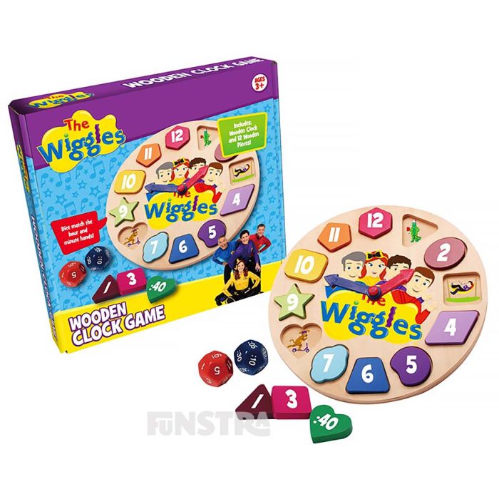 The clock game and puzzle pieces come packaged in a box and make a perfect gift for little fans of the Australia music group.