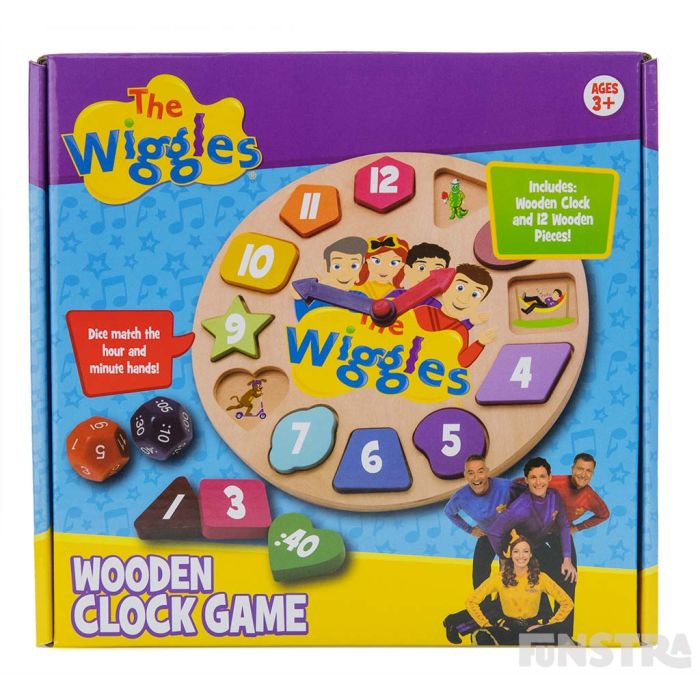 Learning to tell the time is lots of fun with Emma, Lachy, Simon and Anthony and the wooden toy clock!