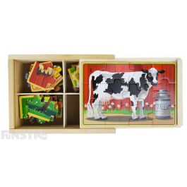 Farm Animals Jigsaw Puzzles in a Box