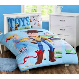 TOY STORY 4 'PLAYTIME' SINGLE DUVET COVER BED SET FITTED SHEET INCLUDING FORKY 