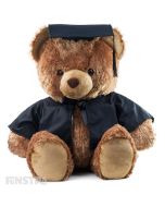 A big congratulations from a big bear, Braxton wears the black academic graduation hat and robe and is sure to put a big smile on your student's face.