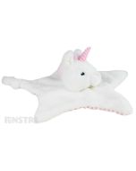Twinkle unicorn comforter security blanket is white and pink and a gorgeous companion, soother and comfort object for infants.