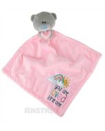 Gorgeous pink comforter blanket featuring Me To You's Tiny Tatty Teddy with sweet embroidery that says, "you are loved little one".