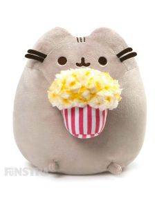 Bring home this super soft and squishy Pusheen plush along with a classic bag of fresh buttered popcorn!
