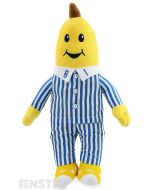 B1 plush soft toy is soft and cuddly is his classic blue and white striped pyjamas with embroidered facial features and is large and huggable in size for lots of cuddles and fun pretend play.